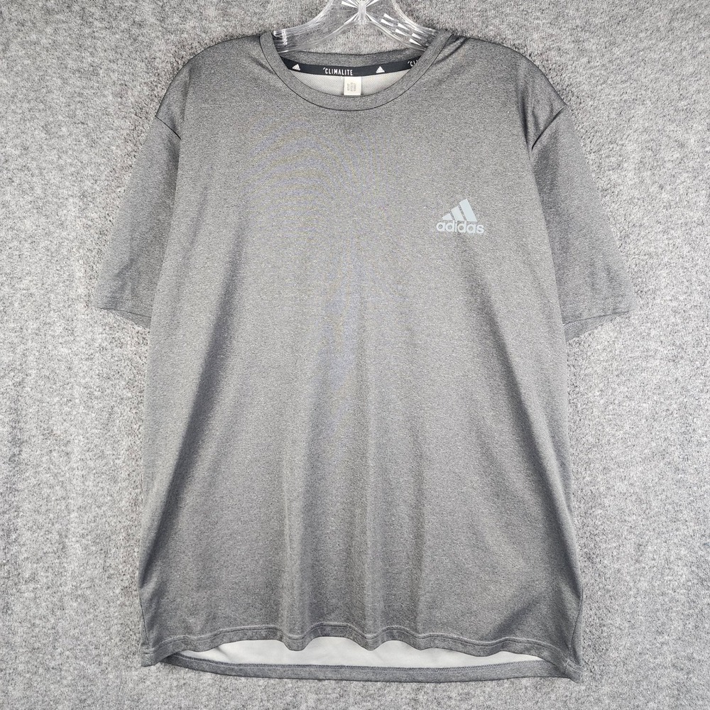 Adidas T-Shirt Mens XL Climalite AY0078 Gray Performance Gym EUC